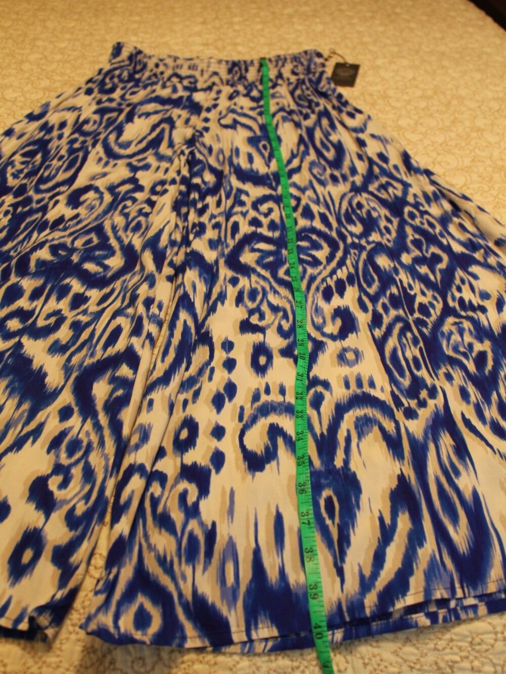 Vince Camuto Wide Leg pants in ikat design Royal Azure Brand New with tags - Picture 5 of 10